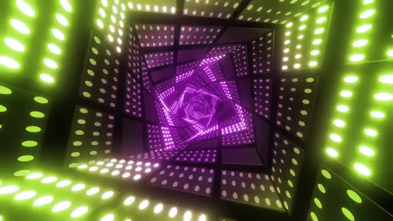Free Stock Video Twisted Square Tunnel With Green And Purple Lights Live Wallpaper - Free Download