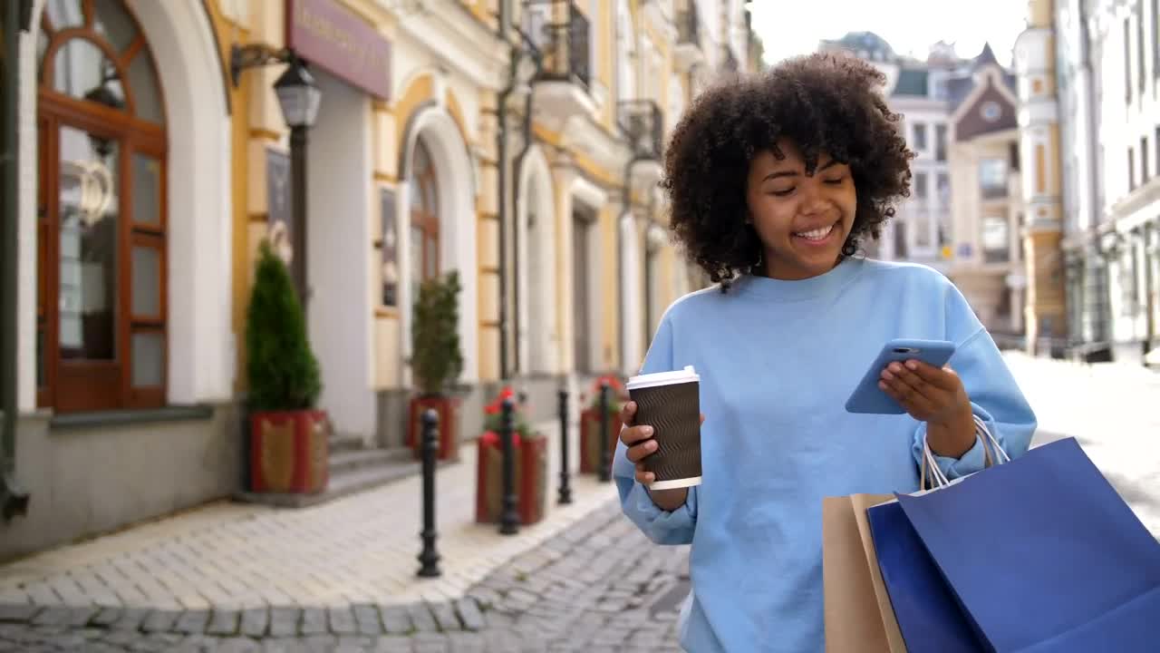 Stock Video Happy Woman With A Coffee Animated Wallpaper - Free Download