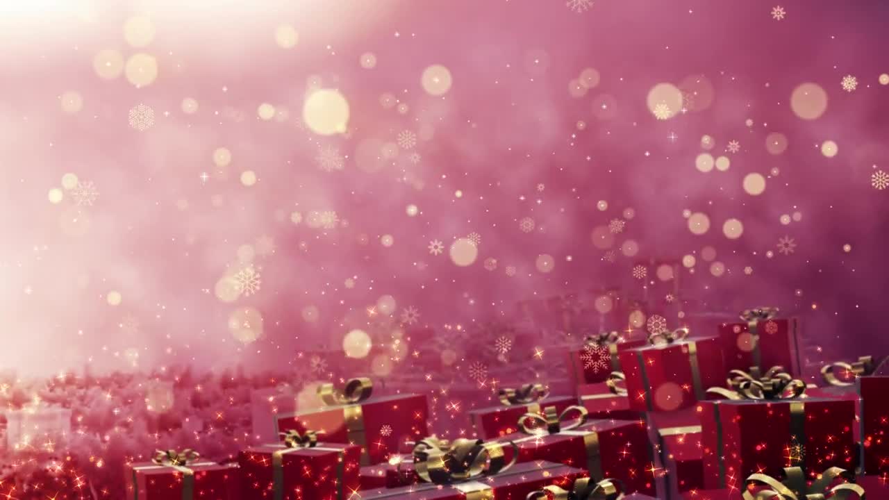 Video Stock Red Christmas Gifts And Gold Snowflakes Live Wallpaper Free - Free Download