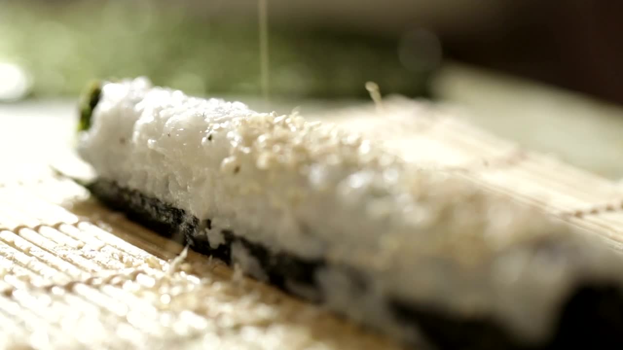 Stock Video Covering A Sushi Roll Live Wallpaper For PC - Free Download