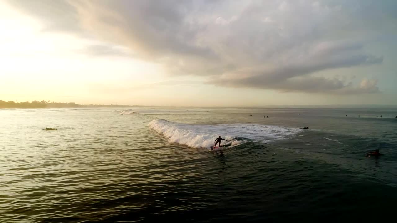 Stock Video Epic Aerial Shot Of A Female Surfer On The Waves Live Wallpaper For PC - Free Download
