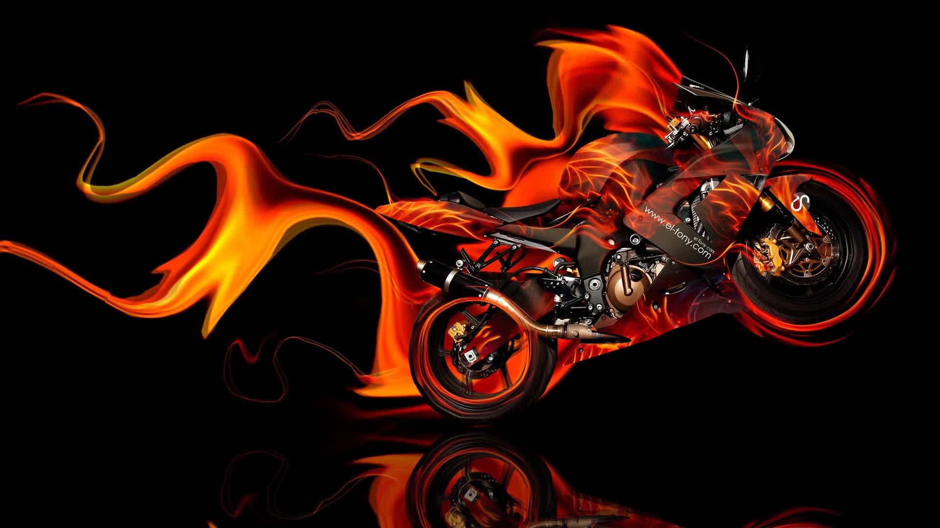 Moto  Kawasaki  Fire  Tony  Kokhan  Live  Wallpaper - Free Download