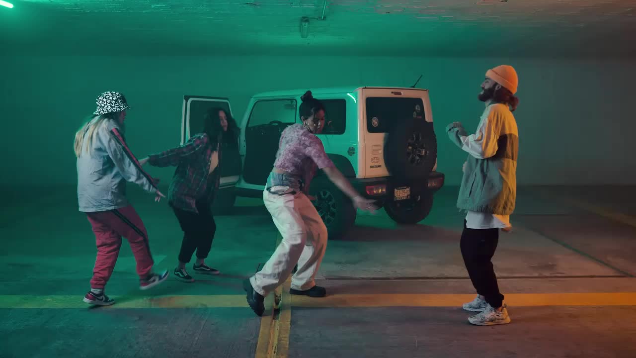 Stock Video Four Hip Hop Dancers Dancing Live Wallpaper For PC - Free Download