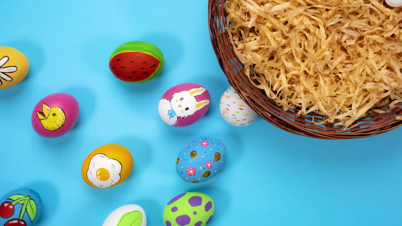 Stock Video Easter Eggs Going To A Basket Live Wallpaper For PC - Free Download