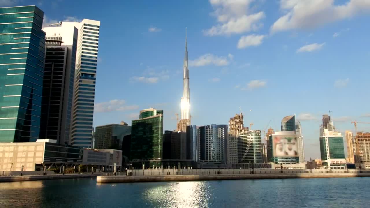 Stock Video Dubai City Skyline From The Boat Live Wallpaper For PC - Free Download