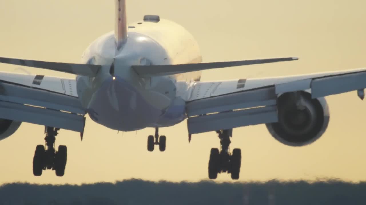 Video Stock Rear View Of Airplane Landing Live Wallpaper Free - Free Download