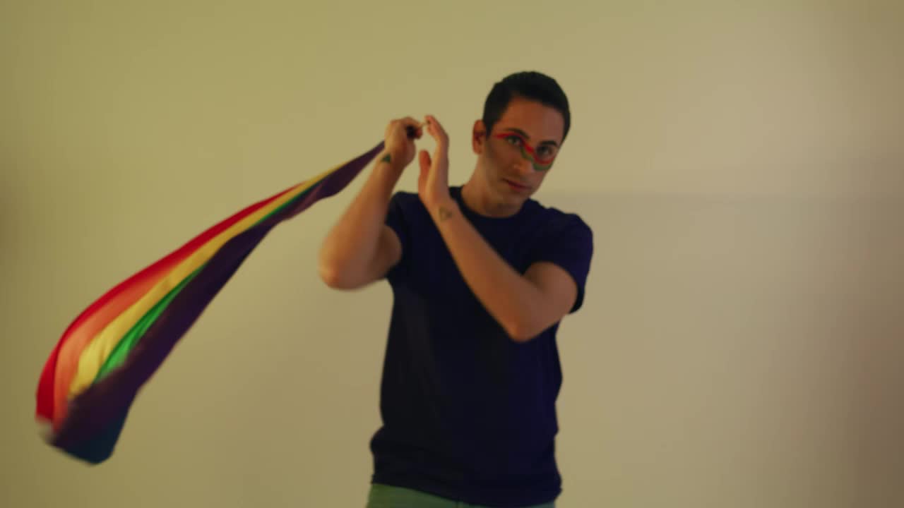 Stock Video Man Waving Lgbt Pride Fla Animated Wallpaper - Free Download