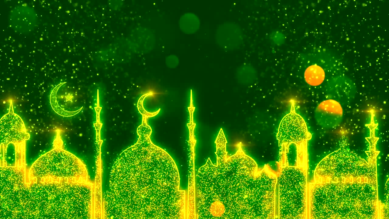 Video Stock Ramadan Kareem Made With Green Particles D Live Wallpaper Free - Free Download