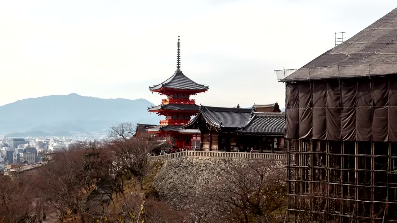 Stock Video Kyoto Historic Temple Building Animated Wallpaper - Free Download