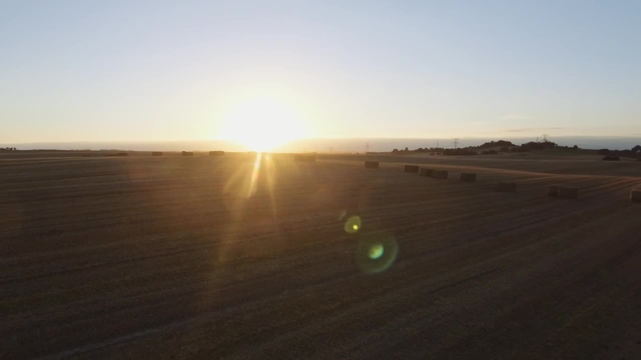 Free Video Stock sunset over harvested fields Live Wallpaper - Free Download