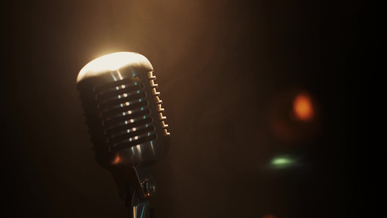 Stock Video Golden Glow On A Microphone Live Wallpaper For PC - Free Download