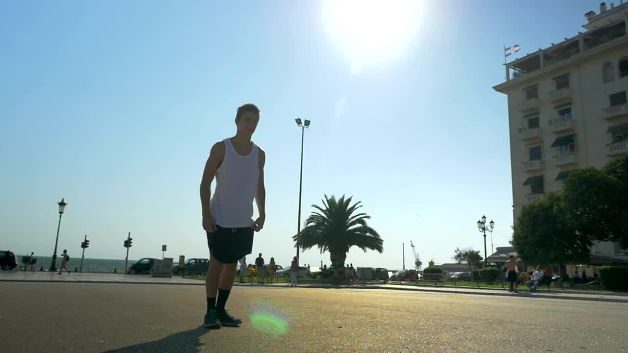 Free Video Stock teenager doing a cartwheel outside Live Wallpaper - Free Download
