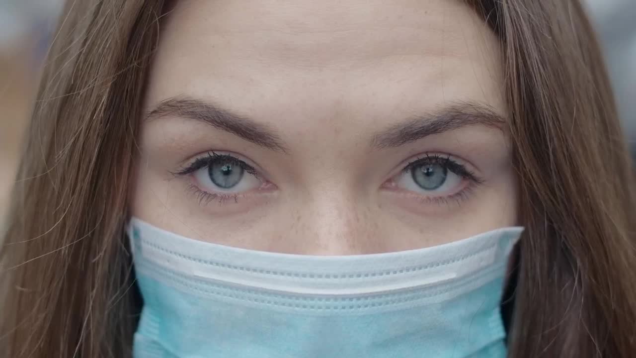 Stock Video Detailed Face Of A Girl With A Face Mask Live Wallpaper For PC - Free Download