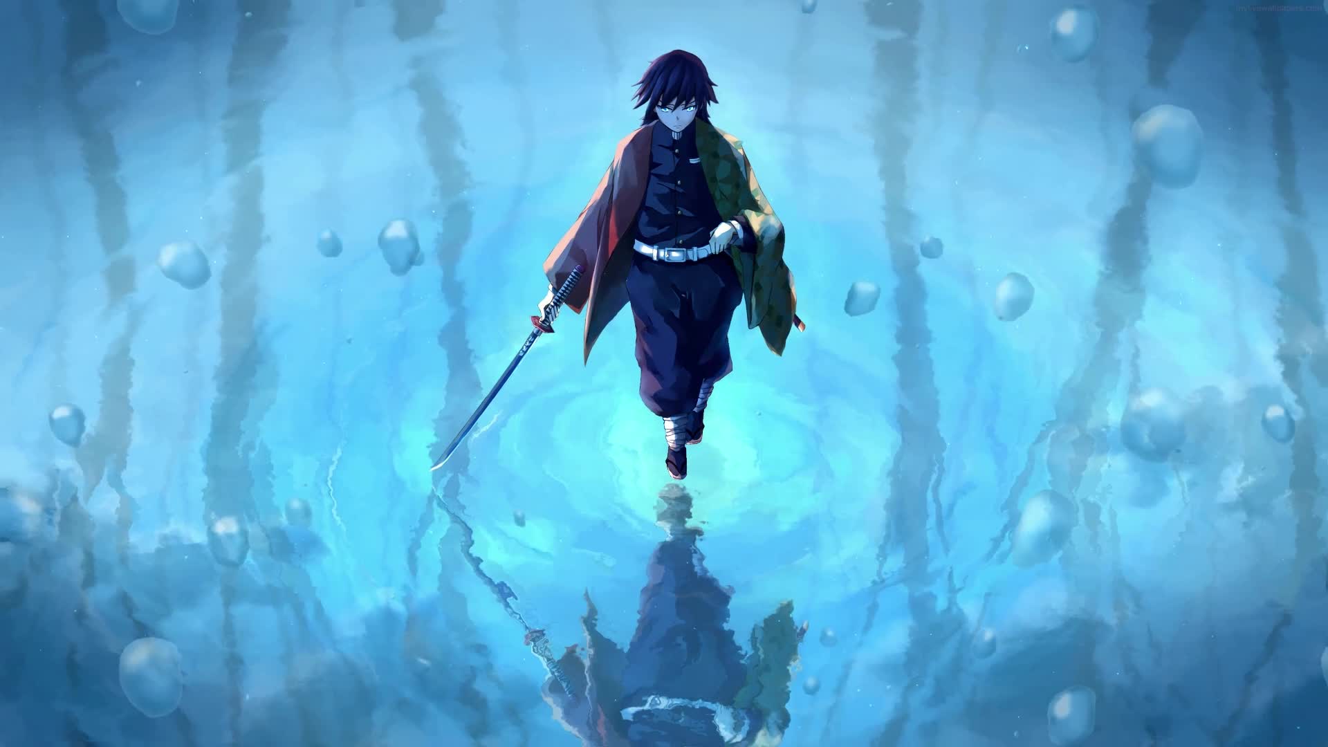 Water Hashira Giyu Tomioka Demon Slayer Anime Live Wallpaper - Free Download