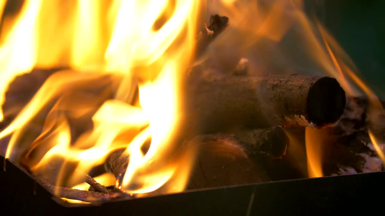 Stock Video Logs Burning In A Campfire At Night Animated Wallpaper - Free Download
