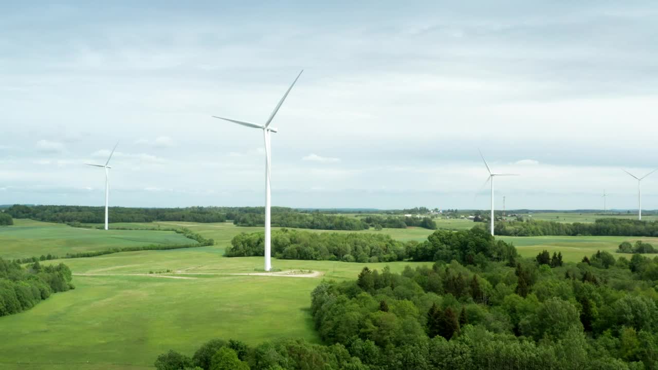 Stock Footage Wind Turbine Installations Across A Field Live Wallpaper - Free Download