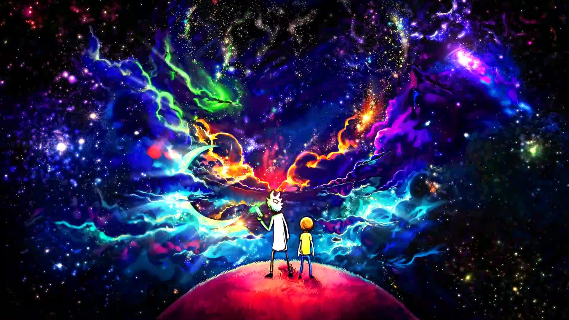 Rick and Morty Stars Space Animated Wallpaper - Free Download