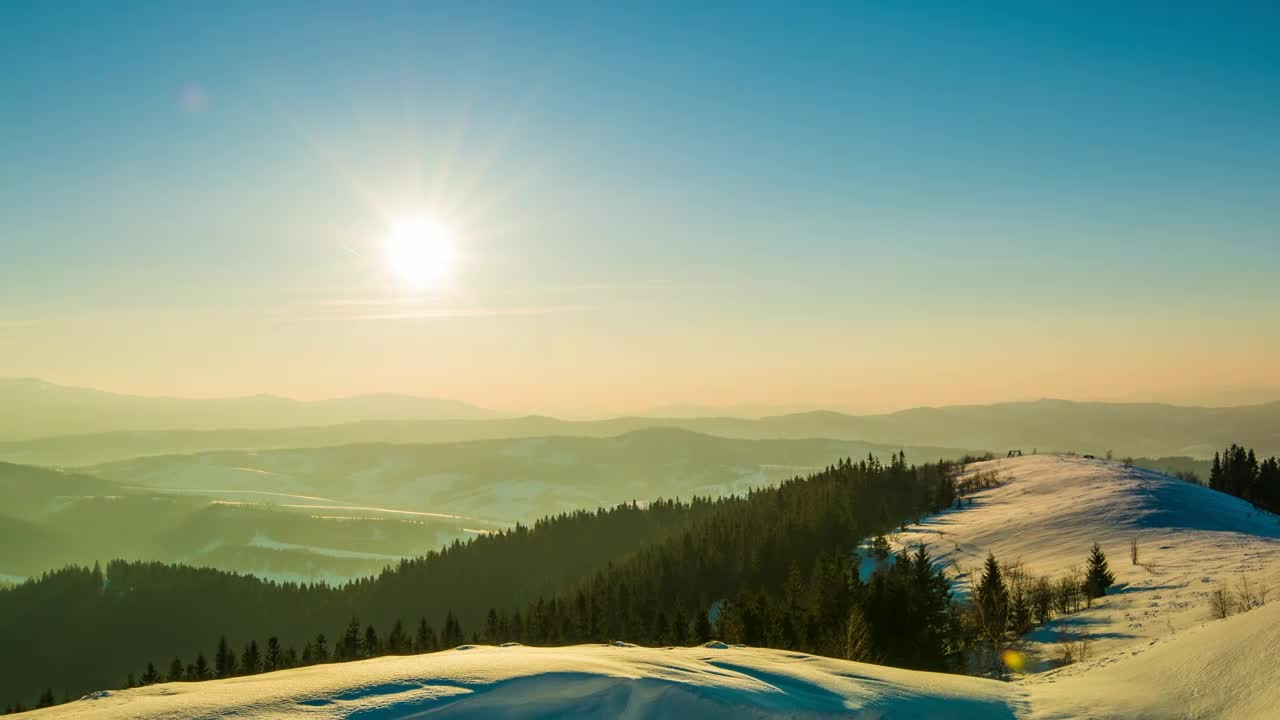 Stock Video Colorful Sunset In A Winter Environment Live Wallpaper For PC - Free Download