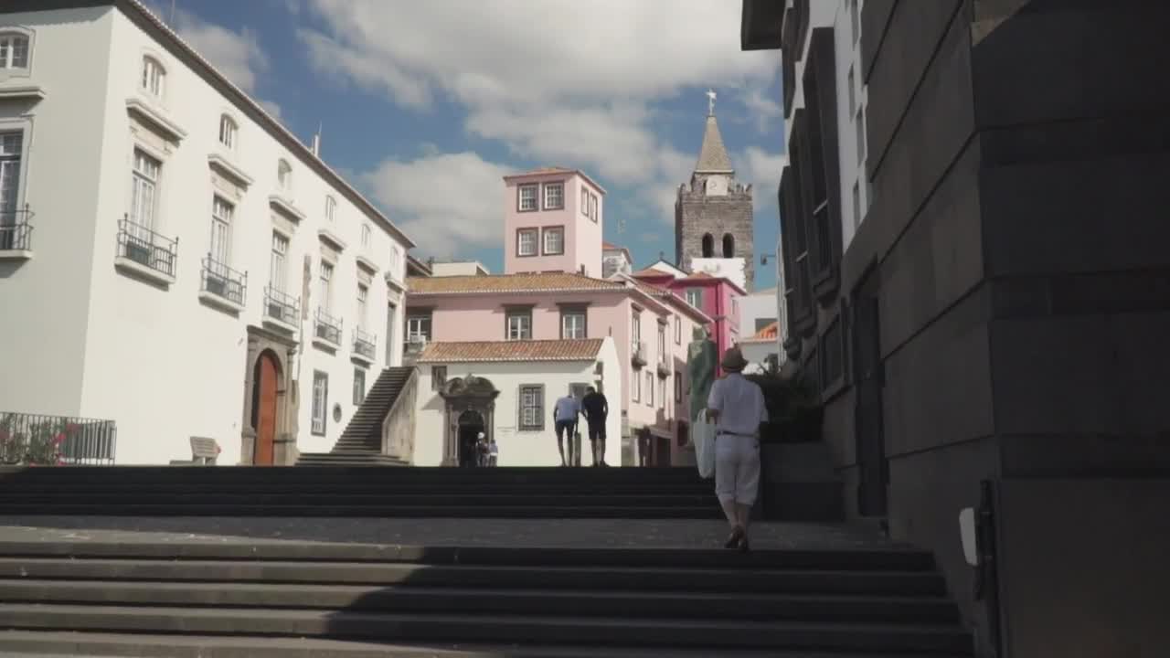 Stock Footage Walking Through A Towns Pedestrian Zone Live Wallpaper - Free Download