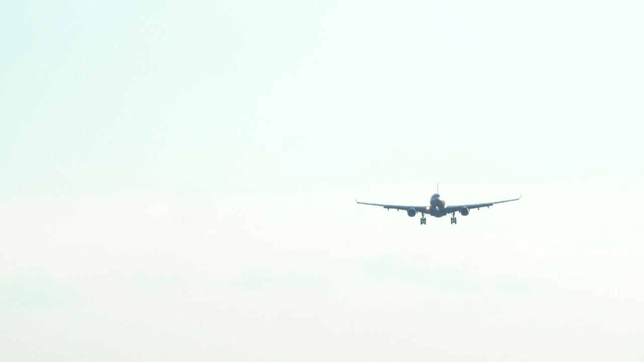 Video Stock Plane Landing In The Early Morning Live Wallpaper Free - Free Download