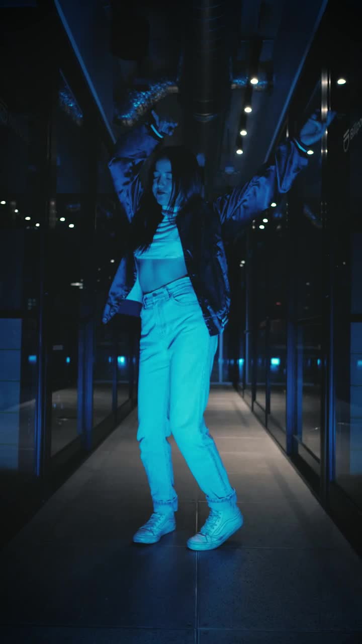 Stock Footage Urban Trendy Woman Dancing In A Dark Corridor Live Wallpaper - Free Download