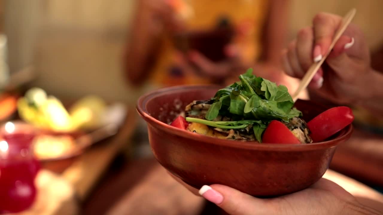 Stock Video Eating A Healthy Meal Outside Live Wallpaper For PC - Free Download