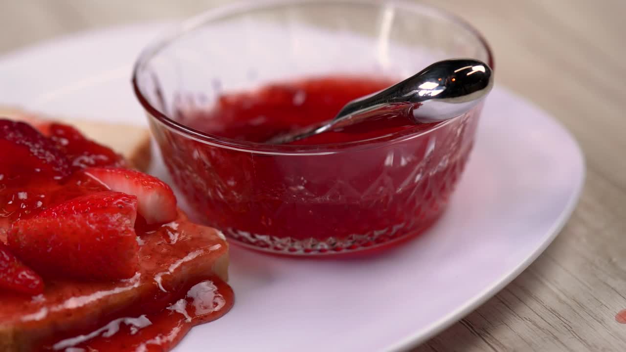 Stock Footage White Bread With Jam And Strawberries Live Wallpaper - Free Download