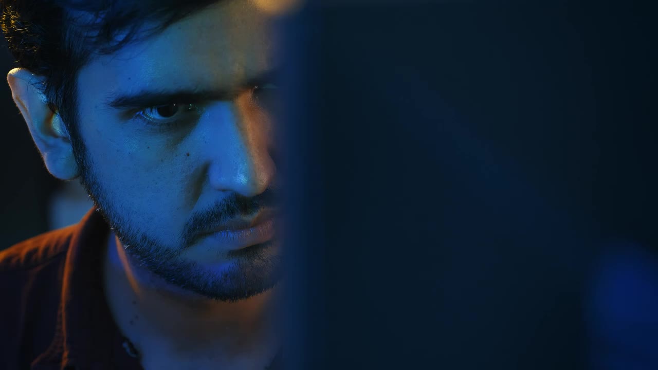 Stock Video Face Of A Focused Programmer During Work Live Wallpaper For PC - Free Download