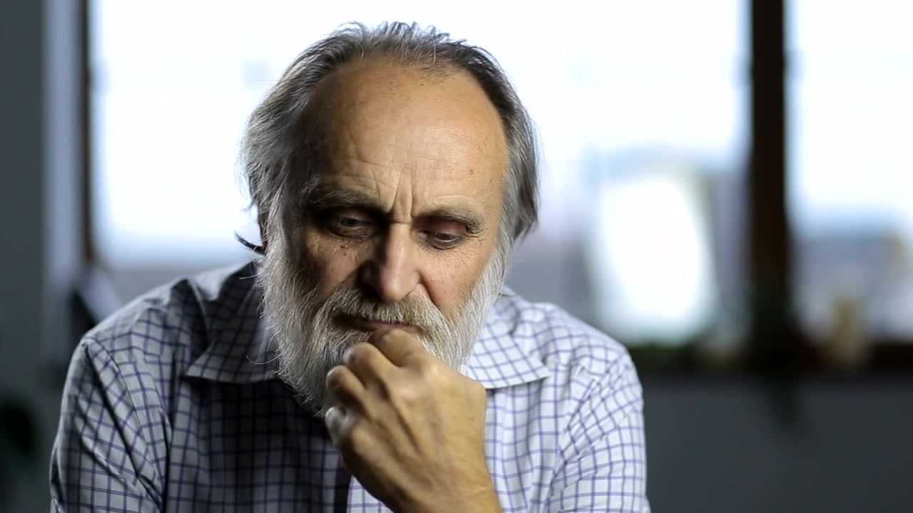 Stock Video Older Man Deep In Thought Live Wallpaper - Free Download