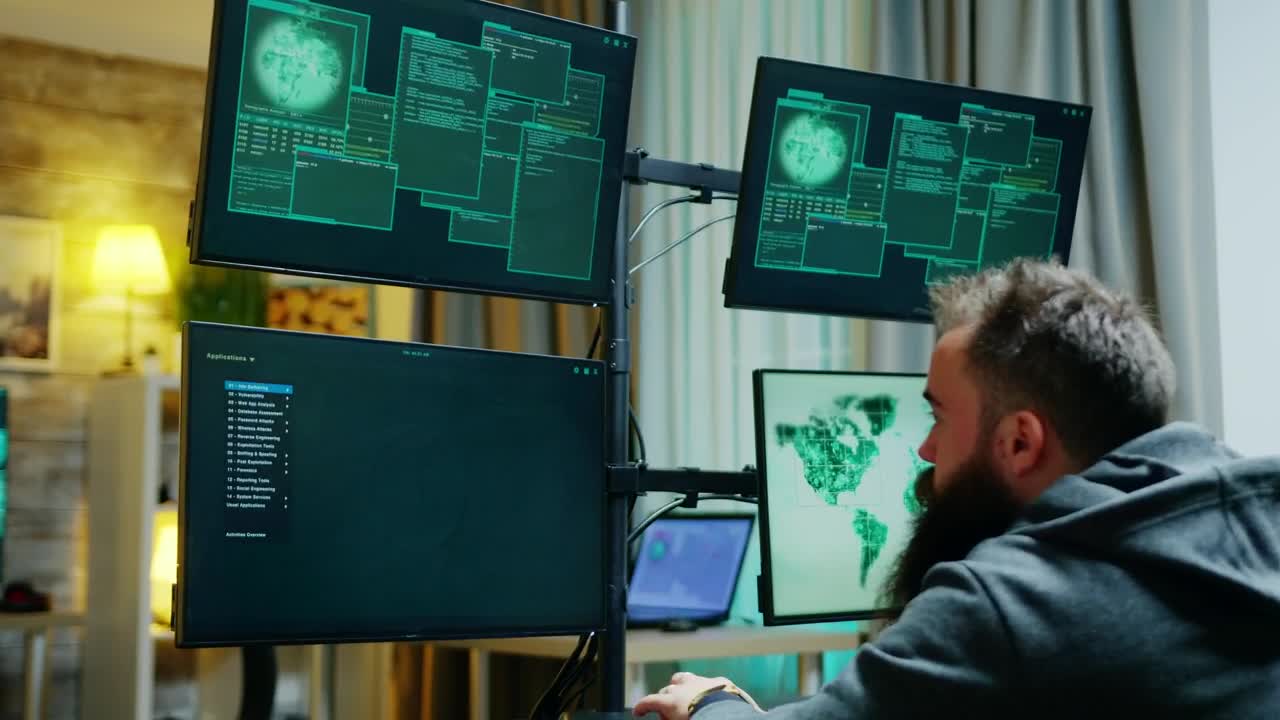 Stock Video Man Trying To Break Into A Syste Animated Wallpaper - Free Download
