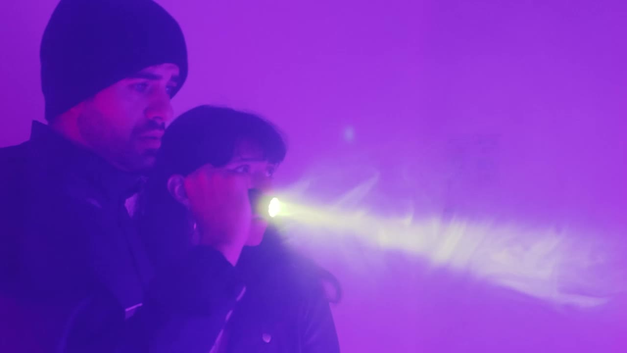 Free Stock Video Scared Man And Woman Exploring With A Flashlight Live Wallpaper - Free Download