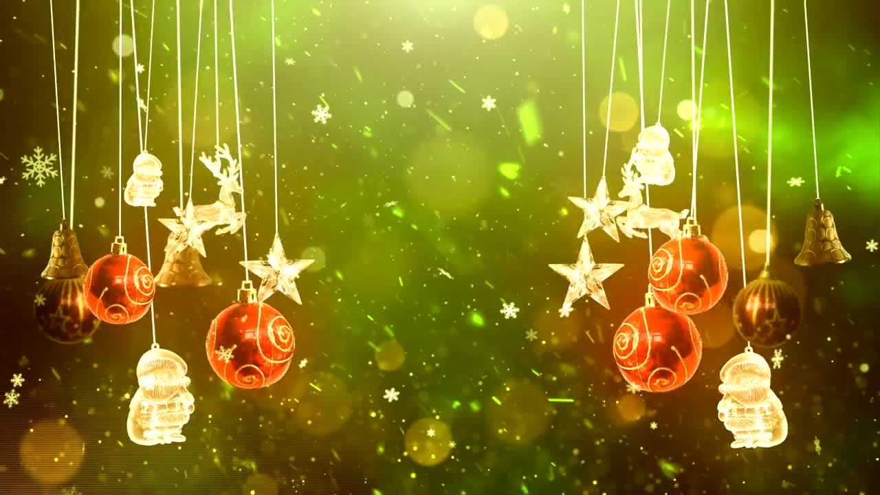 Stock Video Hanging Christmas Balls And Figures Animated Wallpaper - Free Download