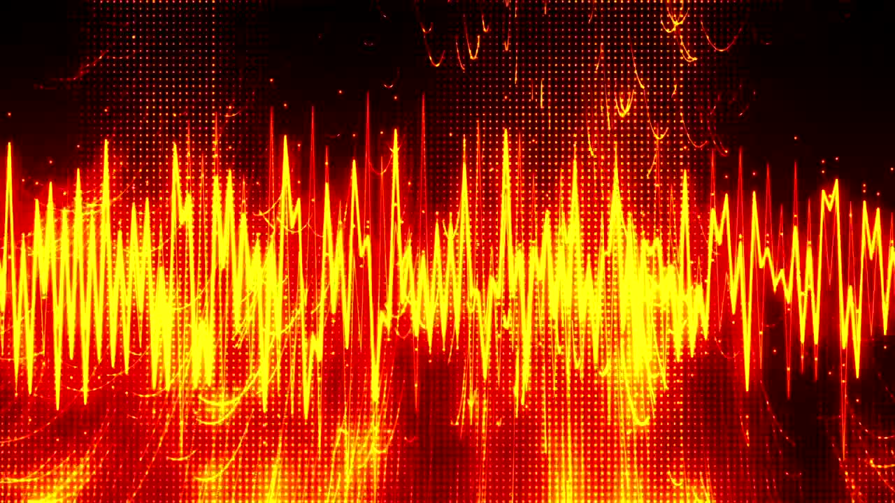 Stock Video Intense Red Music Waveform Animated Wallpaper - Free Download