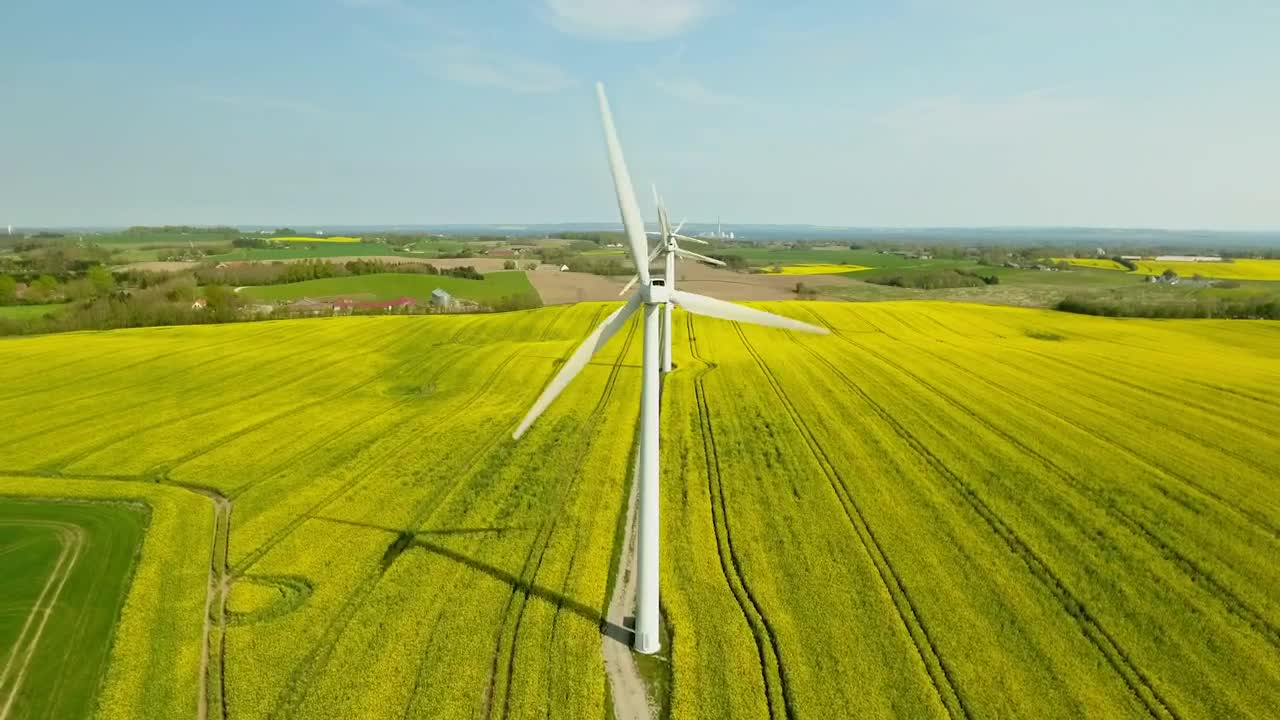 Stock Video Drone Flying Above Wind Turbines Live Wallpaper For PC - Free Download