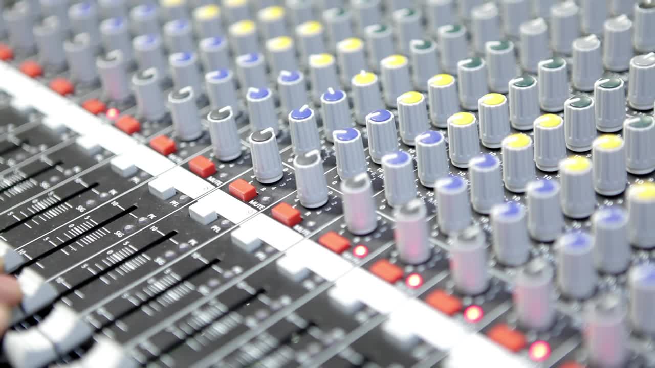 Stock Video Moving Faders And Knobs On A Sound Console Live Wallpaper - Free Download
