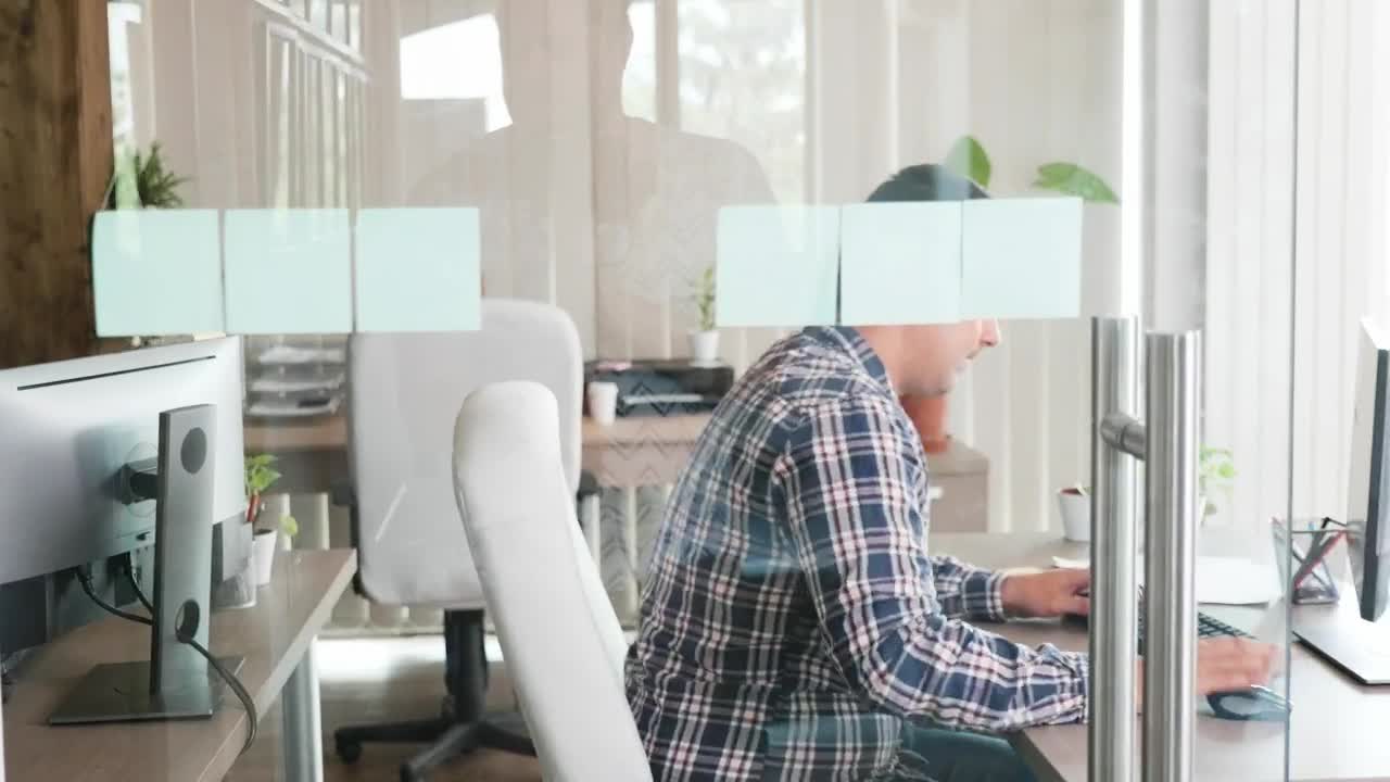 Stock Video Cowoworkers Look Through Ideas On Sticky Notes Live Wallpaper For PC - Free Download