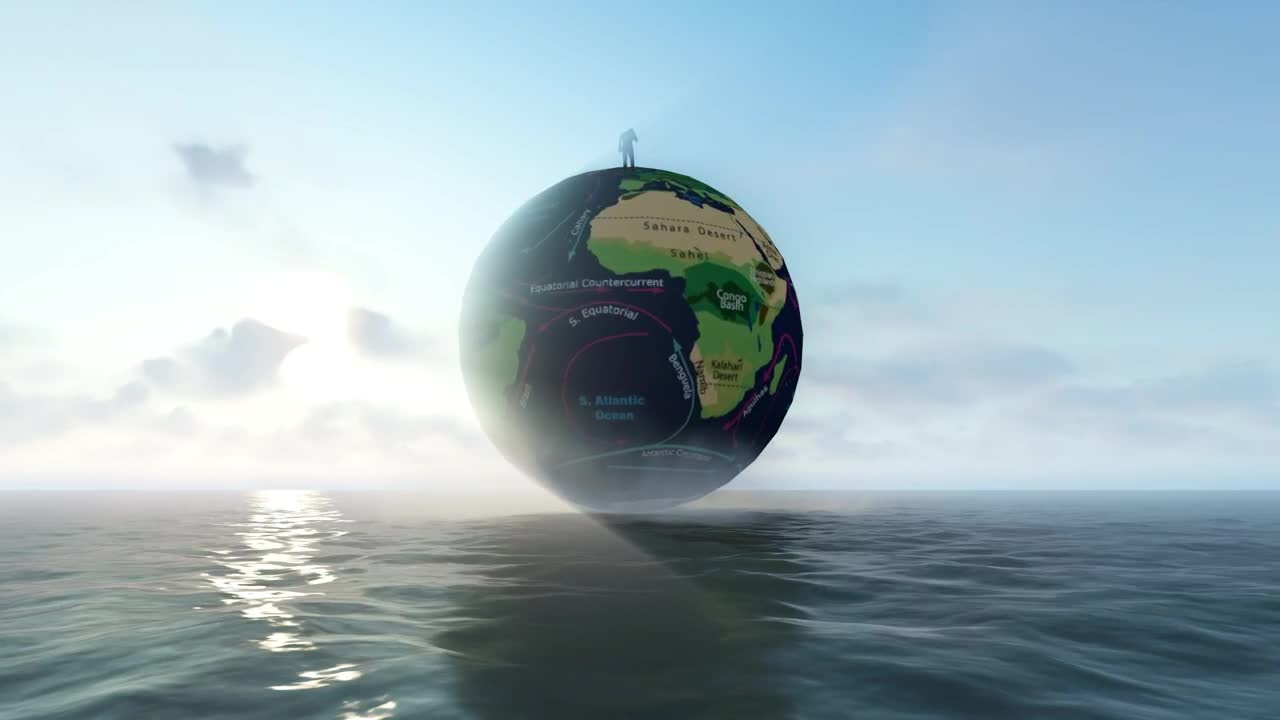 Stock Video Model Of A Globe Over The Sea With A Ma Animated Wallpaper - Free Download