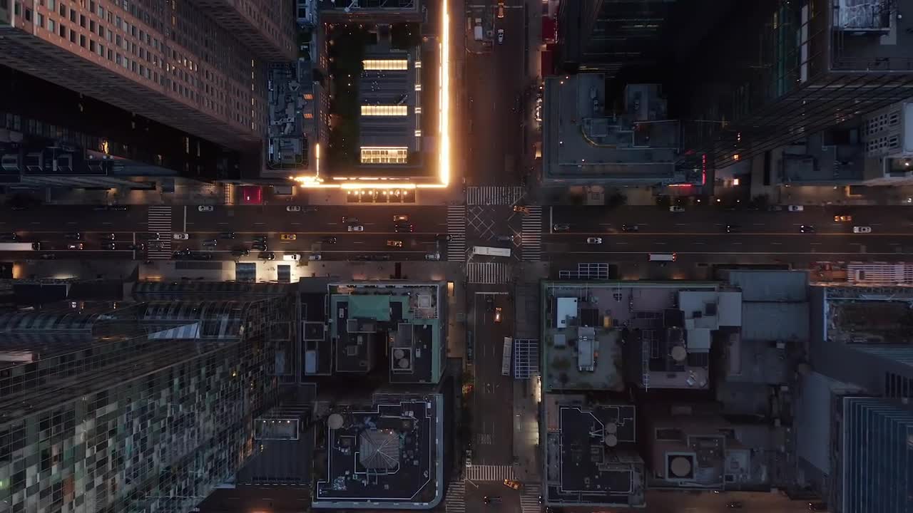 Free Video Stock top aerial shot of the city life at night Live Wallpaper - Free Download