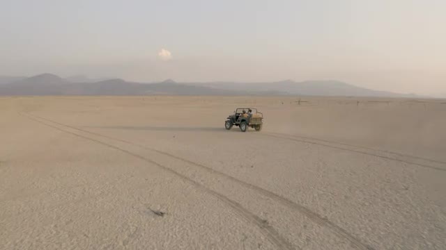Stock Video Convertible Jeep Crossing A Large Desert In Aerial Shot  Smal Live Wallpaper For PC - Free Download