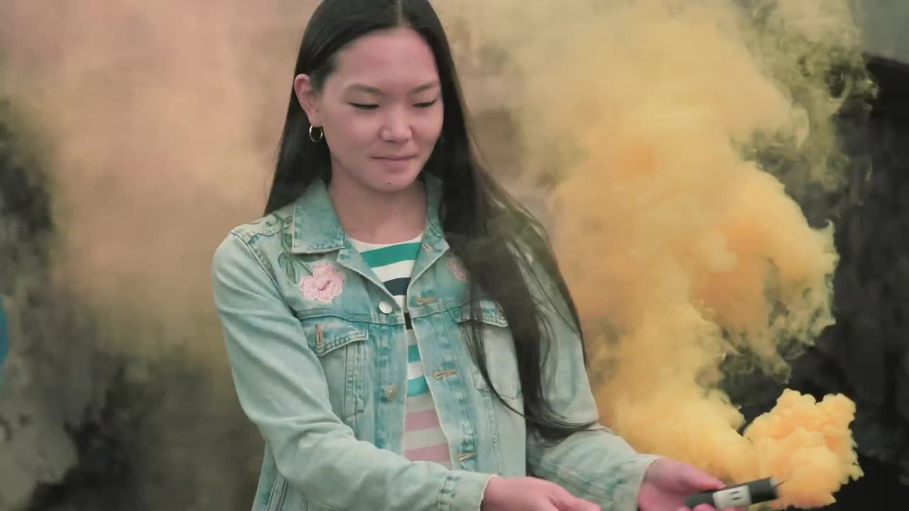 Stock Video Girl With A Smoke Bomb Near A Bridge Live Wallpaper For PC - Free Download