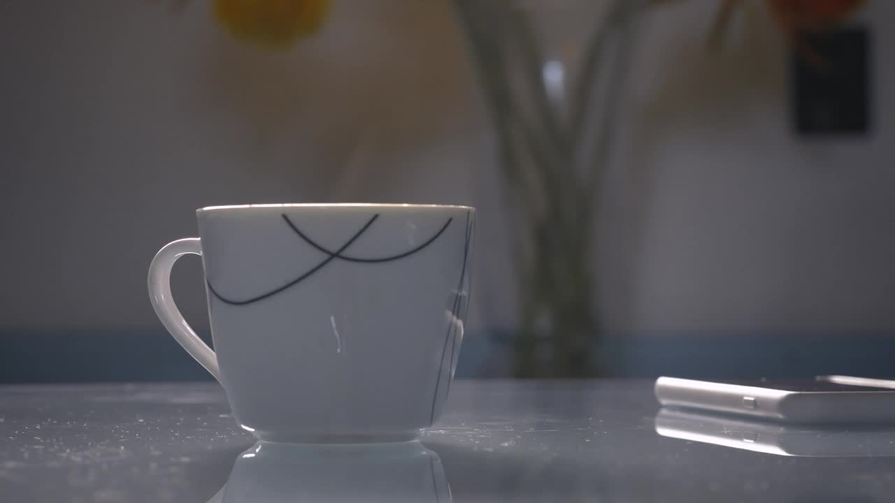 Stock Video Cup With Hot Morning Coffee In The Foreground Live Wallpaper For PC - Free Download