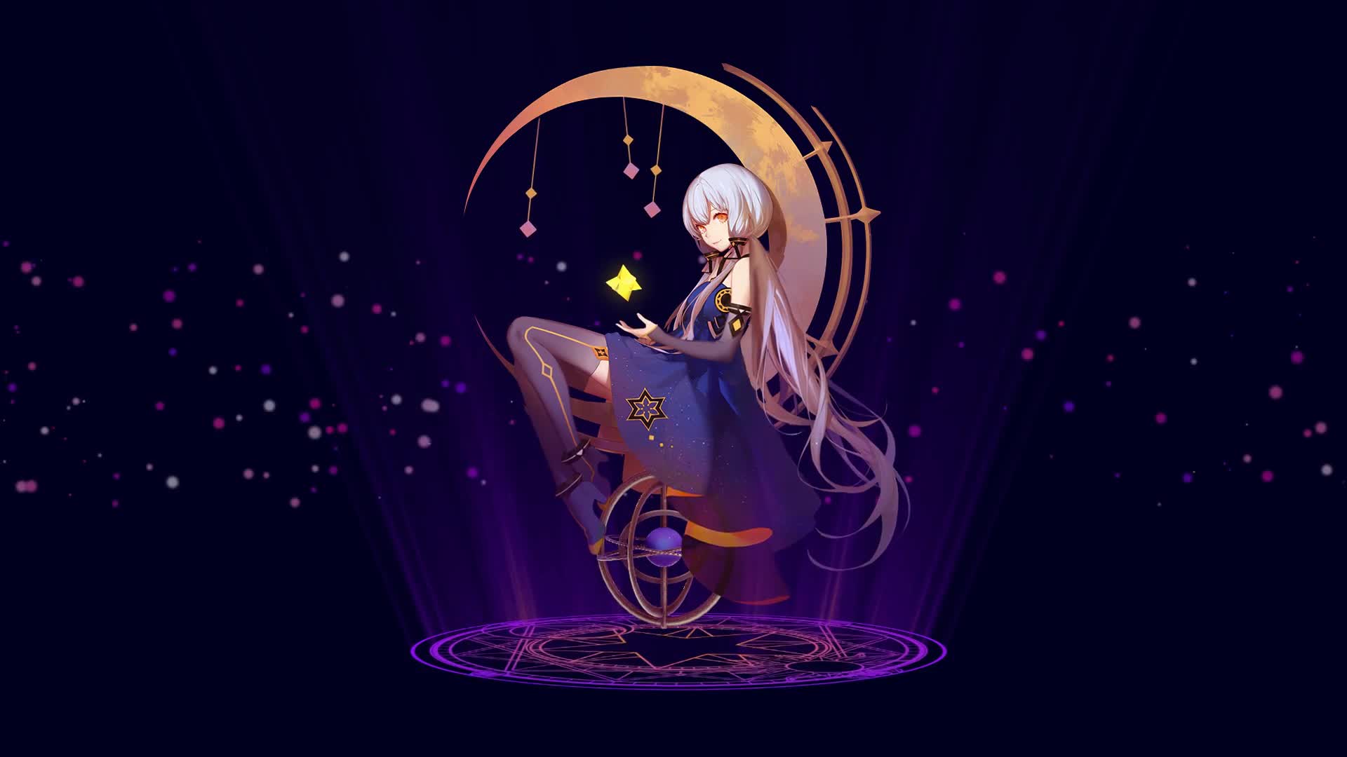 Stardust Anime Girl Moon Live Wallpaper 1 - Free Download
