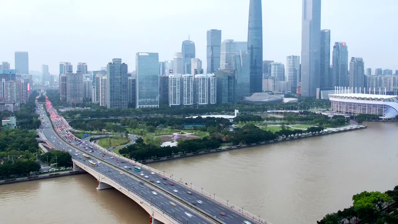Stock Video Guangzhou City Skyline And Bridge Live Wallpaper For PC - Free Download