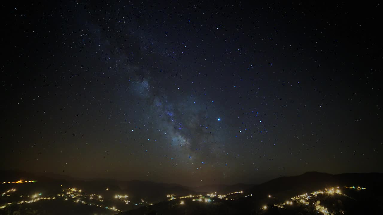 Free Video Stock the milky way over the city lights Live Wallpaper - Free Download