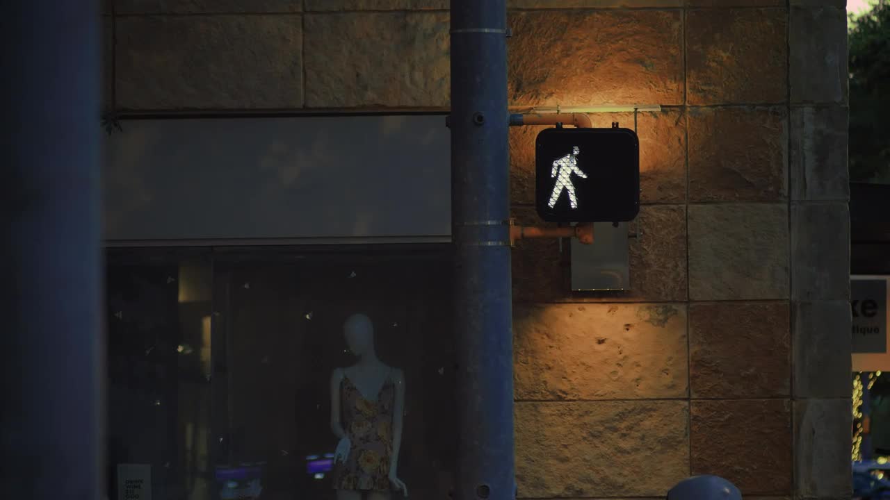 Stock Video Pedestrian Crossing Sign With Light On The Street At Christmas Live Wallpaper - Free Download
