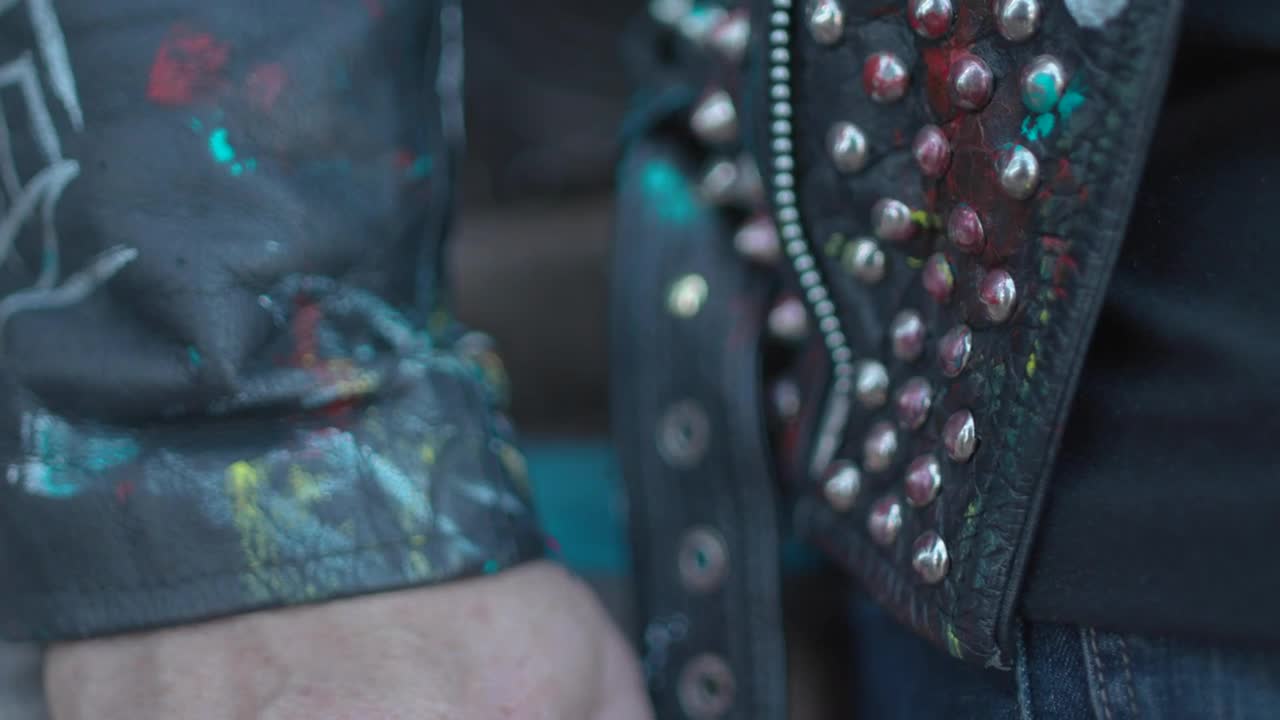 Video Stock Punk Man Wearing A Jacket Stained With Paint Live Wallpaper Free - Free Download