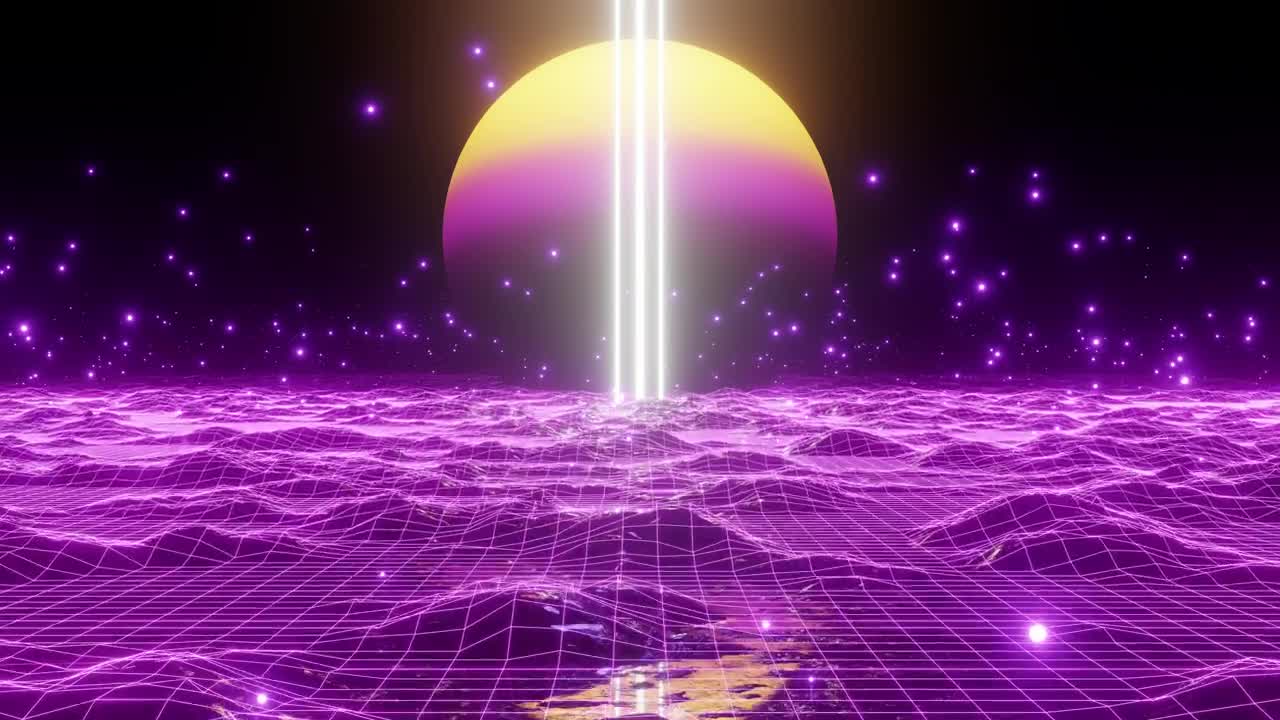 Video Stock Purple Cyberpunk World In Digital Space Live Wallpaper Free - Free Download