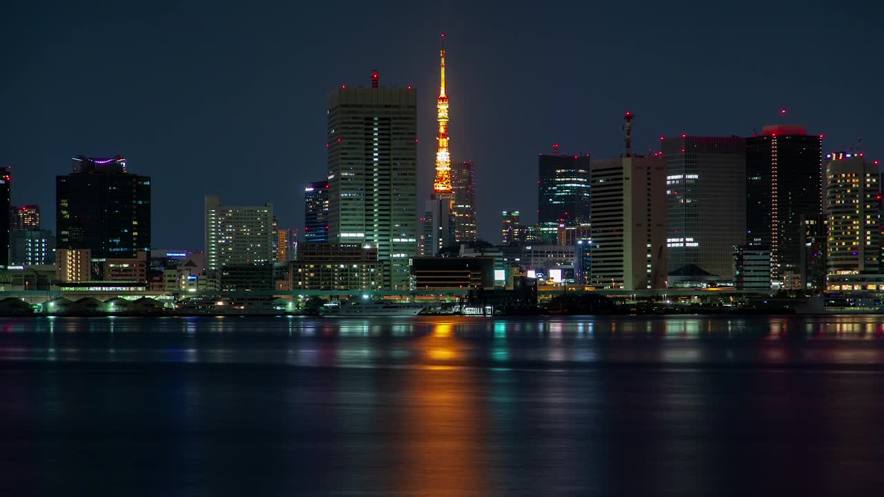 Free Video Stock tokyo urban cityscape with a tower at night Live Wallpaper - Free Download