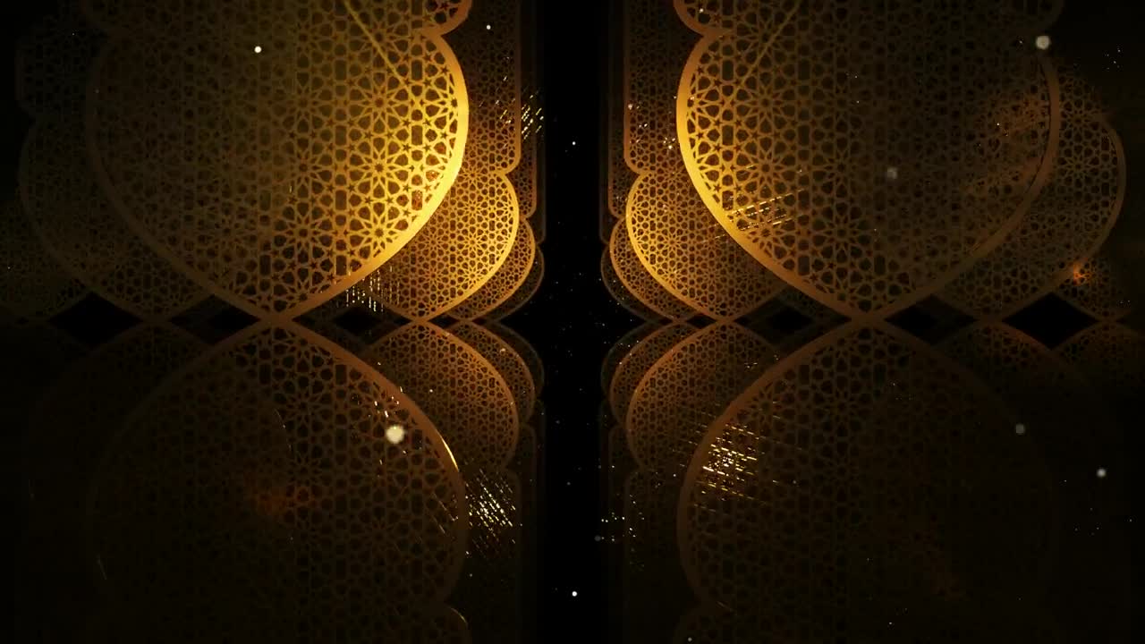 Stock Video Gold Ramadan Kareem Pattern Forms Title Video Live Wallpaper For PC - Free Download