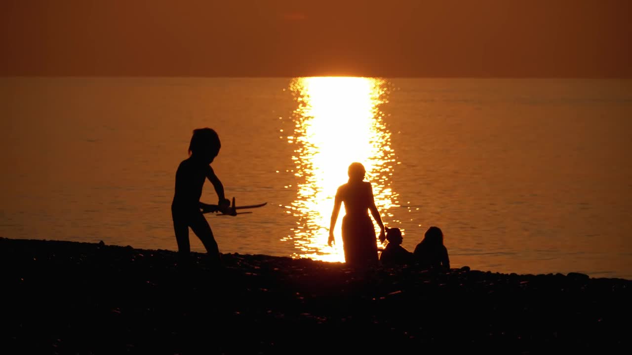Free Stock Video Silhouette Of A Kid And A Toy Plane In The Live Wallpaper - Free Download